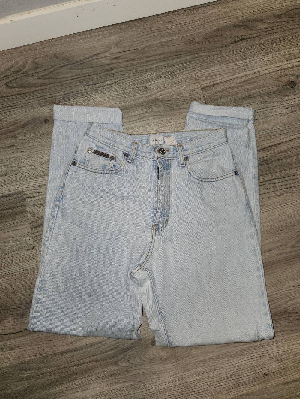 Calvin Klein Lightwash High Rise Straigheg Denim Jeans | 6